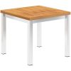 Trädgårdsbord 45x45x38 cm massivt akaciaträ och rostfritt stål vidaXL – miniatyr 1