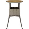 Trädgårdsbord ⌀60x75 cm akaciaträ och konstrotting grå vidaXL – miniatyr 3