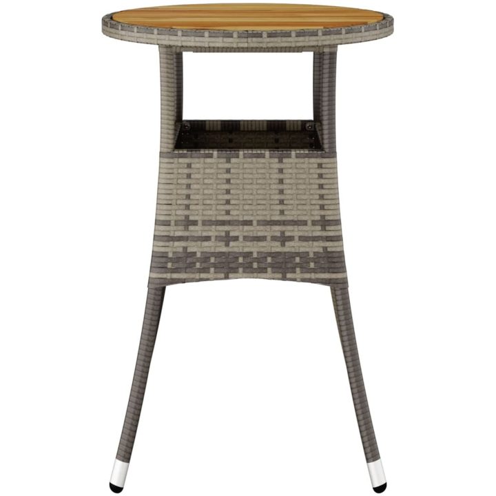 Trädgårdsbord ⌀60x75 cm akaciaträ och konstrotting grå vidaXL – bild 3