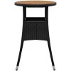 Trädgårdsbord ⌀60x75 cm akaciaträ och konstrotting svart vidaXL – miniatyr 3