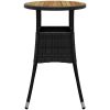 Trädgårdsbord ⌀60x75 cm akaciaträ och konstrotting svart vidaXL – miniatyr 4