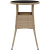 Trädgårdsbord ⌀60x75 cm härdat glas och konstrotting beige vidaXL – miniatyr 3