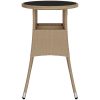 Trädgårdsbord ⌀60x75 cm härdat glas och konstrotting beige vidaXL – miniatyr 4