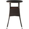 Trädgårdsbord ⌀60x75 cm härdat glas och konstrotting brun vidaXL – miniatyr 4