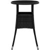 Trädgårdsbord ⌀60x75 cm härdat glas och konstrotting svart vidaXL – miniatyr 4
