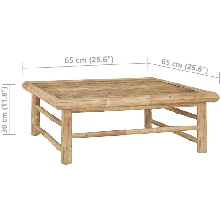 Trädgårdsbord 65x65x30 cm bambu vidaXL – bild 6