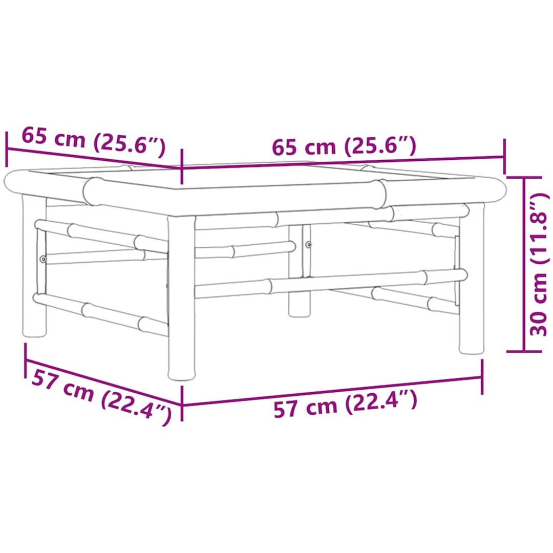Trädgårdsbord 65x65x30 cm bambu vidaXL – bild 9