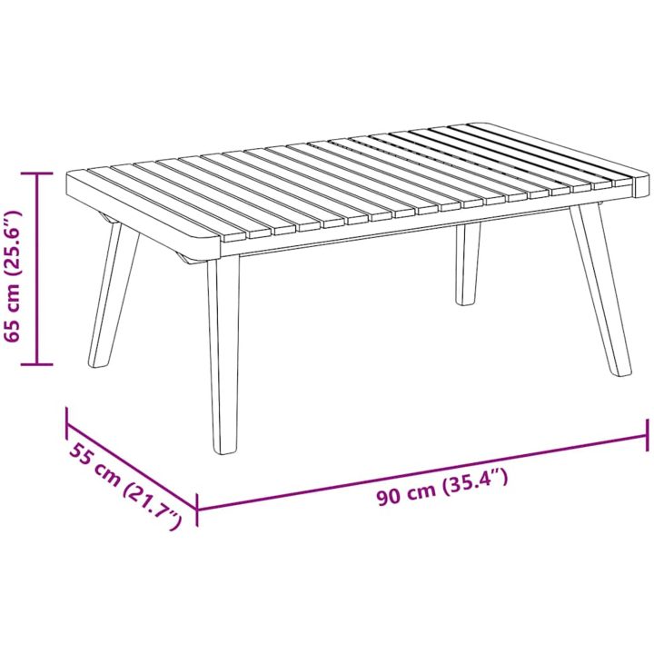 Trädgårdsbord 90x55x35 cm massivt akaciaträ vidaXL – bild 8