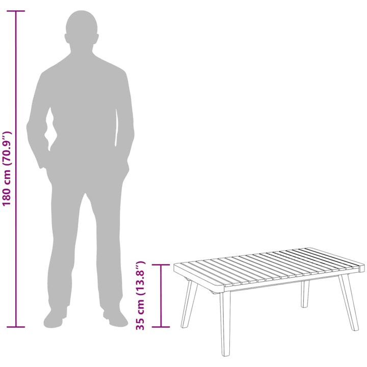 Trädgårdsbord 90x55x35 cm massivt akaciaträ vidaXL – bild 9