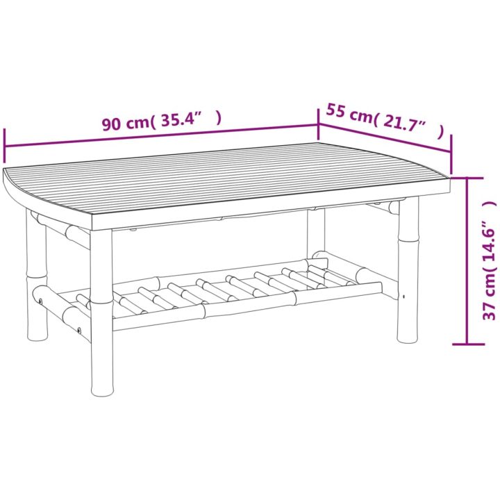 Trädgårdsbord 90x55x37 cm bambu vidaXL – bild 7