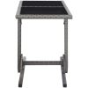 Trädgårdsbord antracit 110x53x72 cm glas och konstrotting vidaXL – miniatyr 3