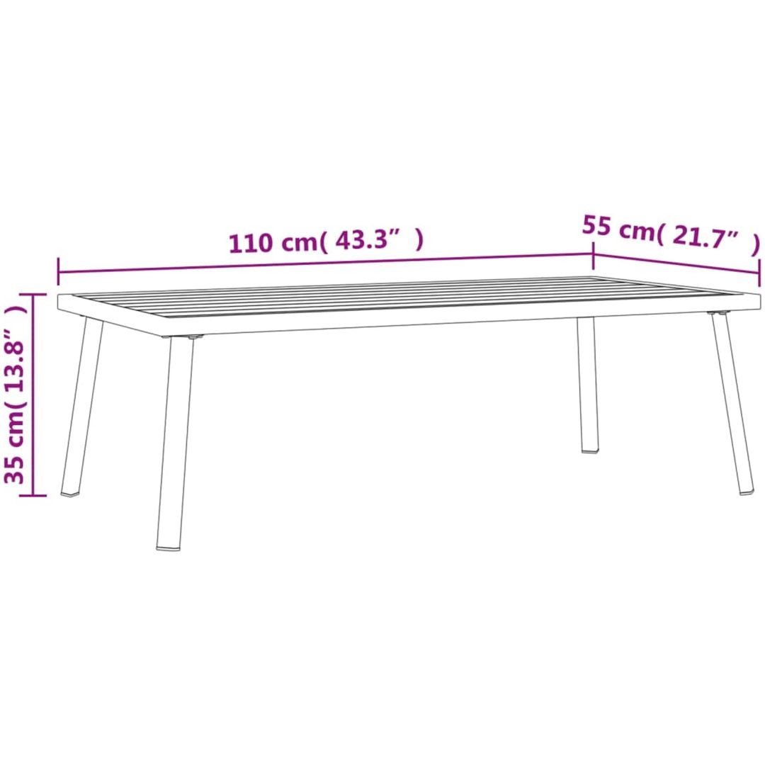 Trädgårdsbord antracit 110x55x35 cm stål vidaXL – bild 7