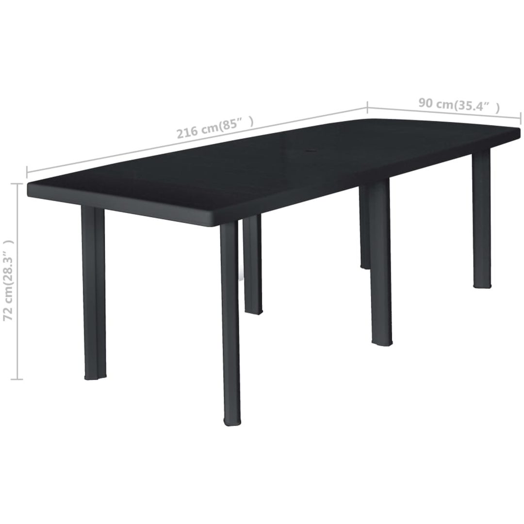 Trädgårdsbord antracit 216x90x72 cm plast vidaXL – bild 5