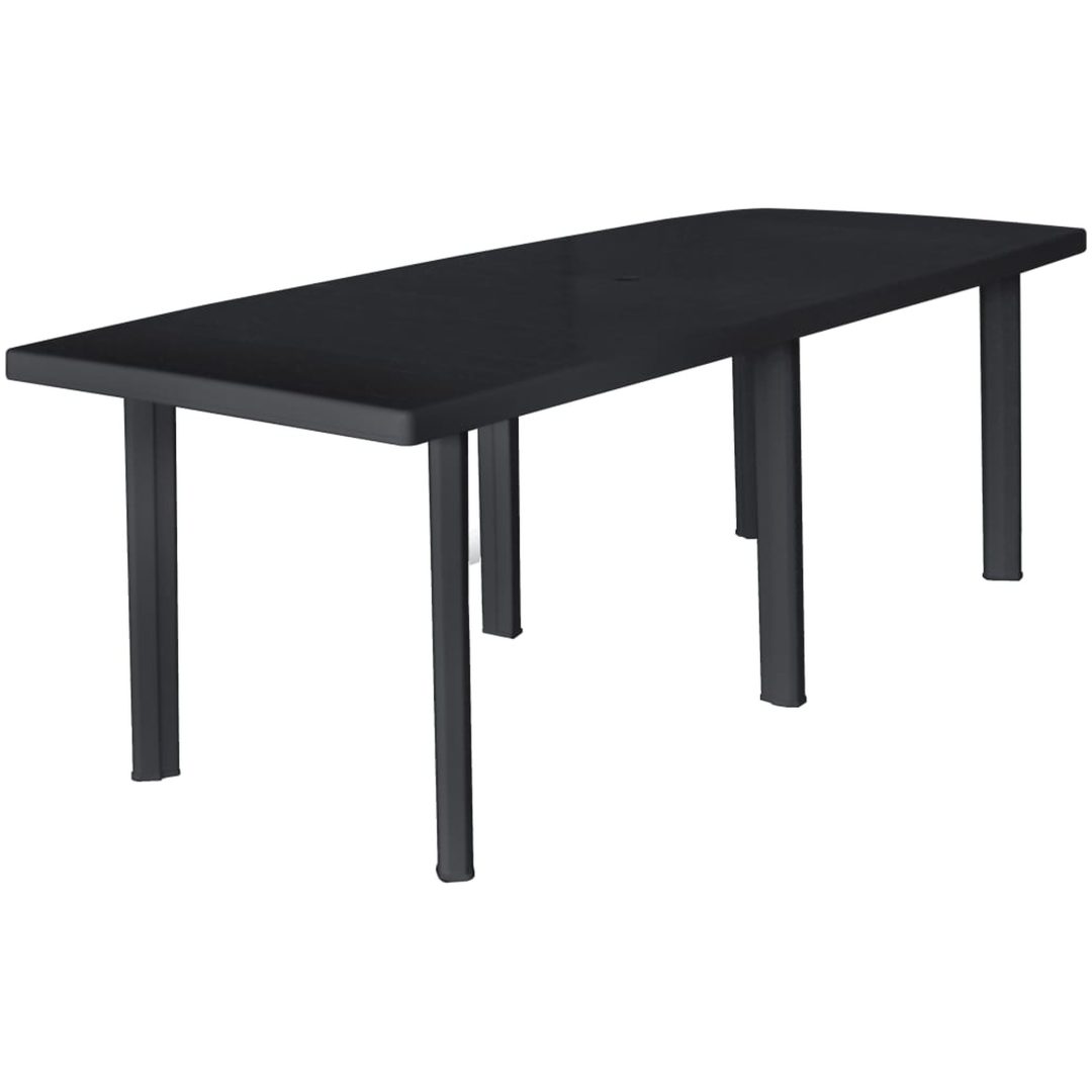 Trädgårdsbord antracit 216x90x72 cm plast vidaXL