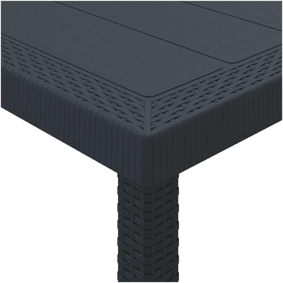 Trädgårdsbord Antracit 400x100x73 cm Poly Rattan vidaXL Stor – bild 12
