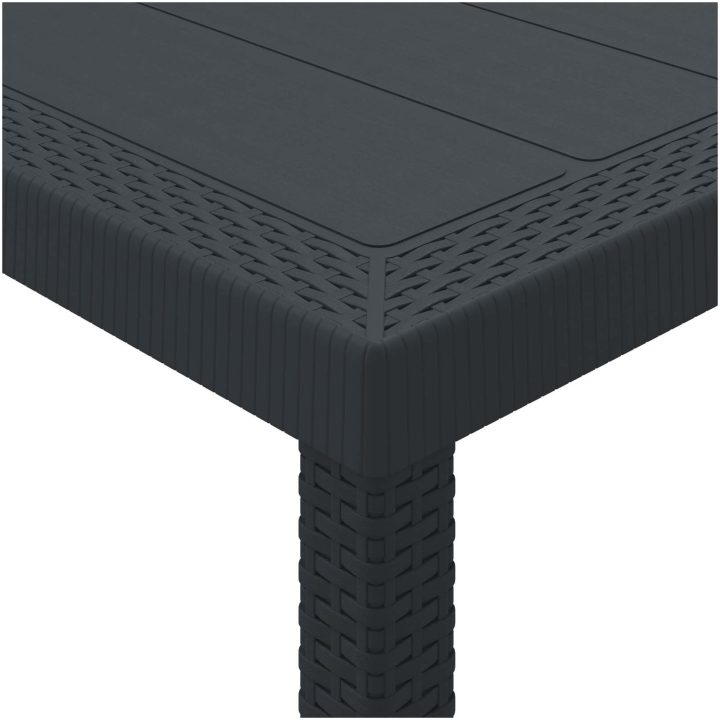 Trädgårdsbord Antracit 400x100x73 cm Poly Rattan vidaXL Stor – bild 12