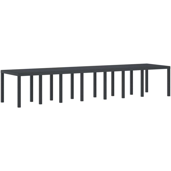 Trädgårdsbord Antracit 400x100x73 cm Poly Rattan vidaXL Stor – bild 4