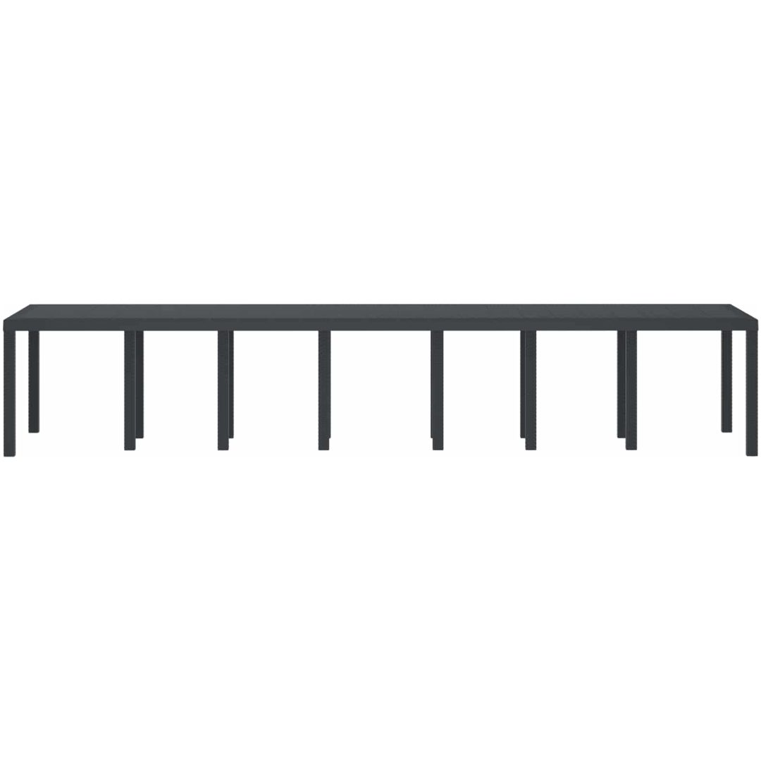 Trädgårdsbord Antracit 400x100x73 cm Poly Rattan vidaXL Stor – bild 6