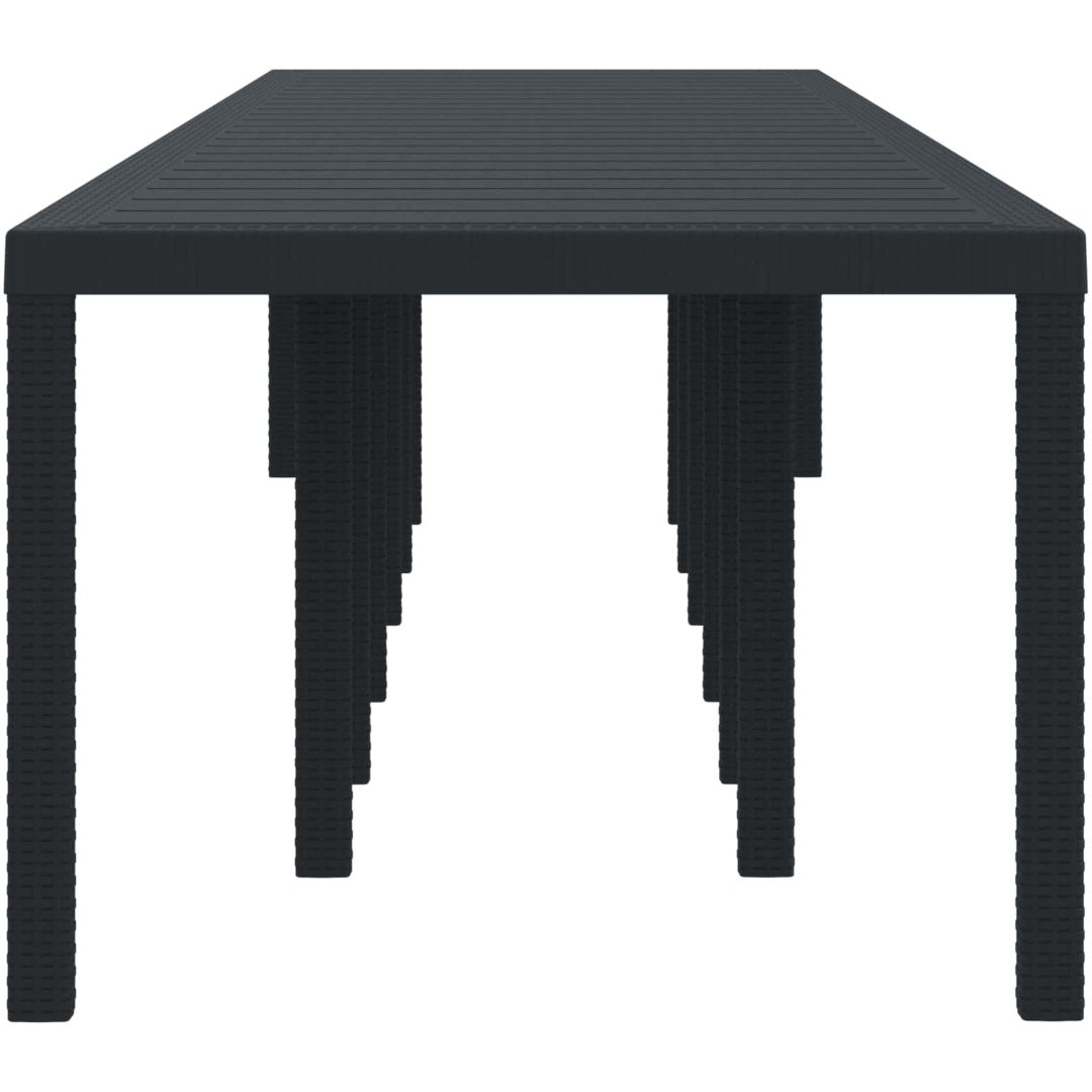 Trädgårdsbord Antracit 400x100x73 cm Poly Rattan vidaXL Stor – bild 7