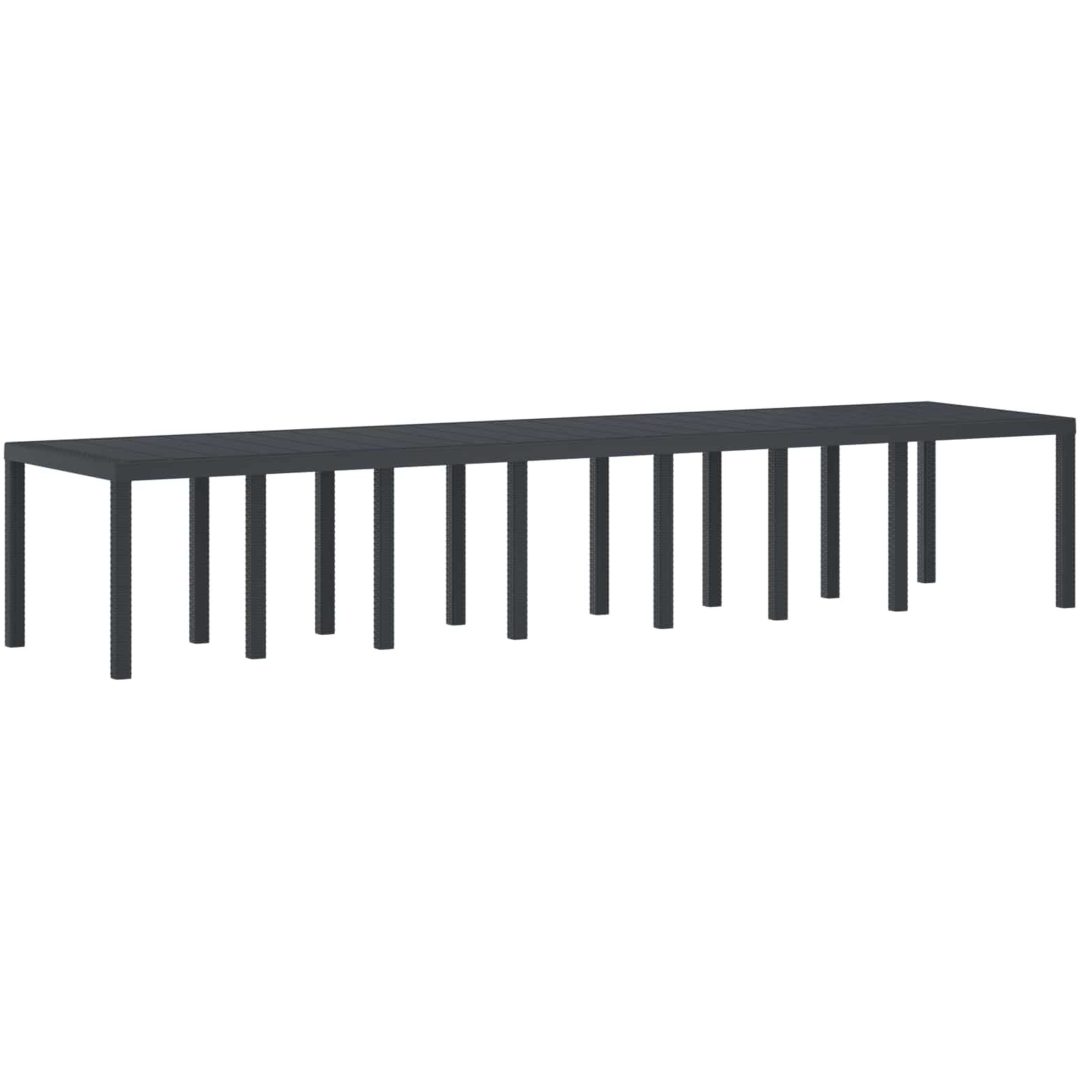 Trädgårdsbord Antracit 400x100x73 cm Poly Rattan vidaXL Stor – bild 10