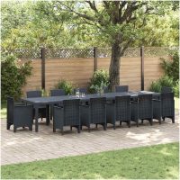Trädgårdsbord Antracit 400x100x73 cm Poly Rattan vidaXL