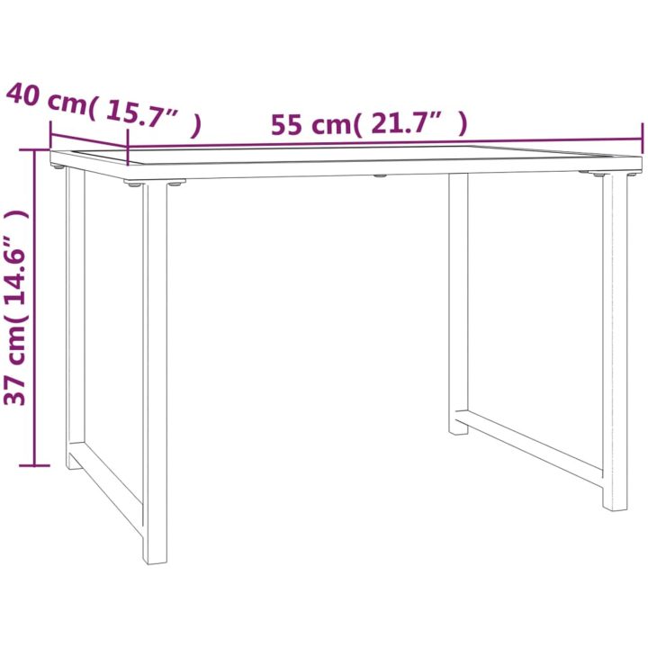Trädgårdsbord antracit 55x40x37 cm stål vidaXL – bild 6