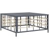 Trädgårdsbord antracit 70x70x34 cm konstrotting vidaXL – miniatyr 2