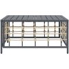 Trädgårdsbord antracit 70x70x34 cm konstrotting vidaXL – miniatyr 3