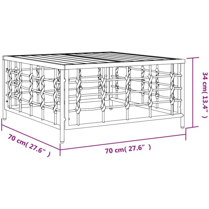 Trädgårdsbord antracit 70x70x34 cm konstrotting vidaXL – bild 5