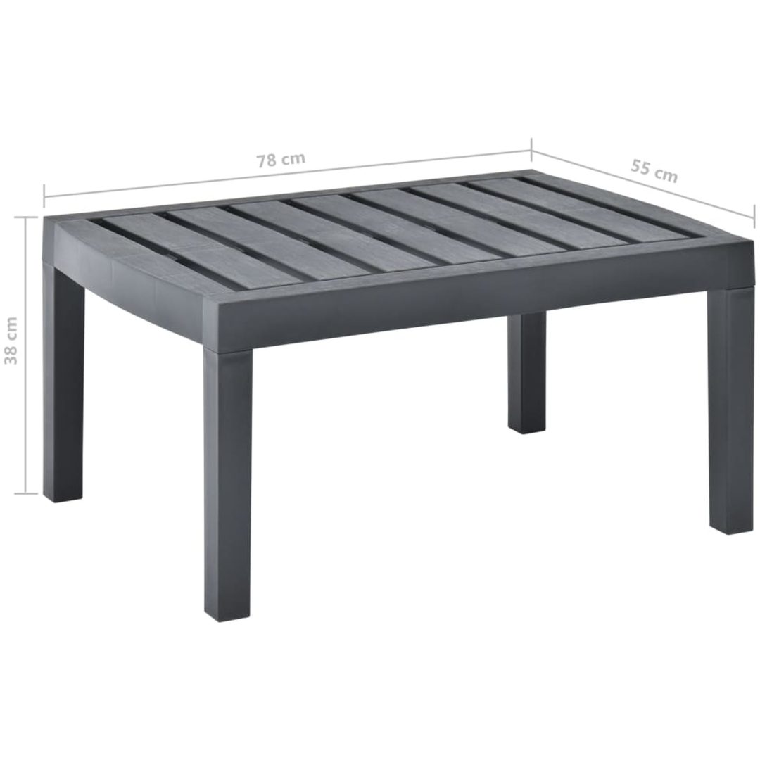 Trädgårdsbord antracit 78x55x38 cm plast vidaXL – bild 5