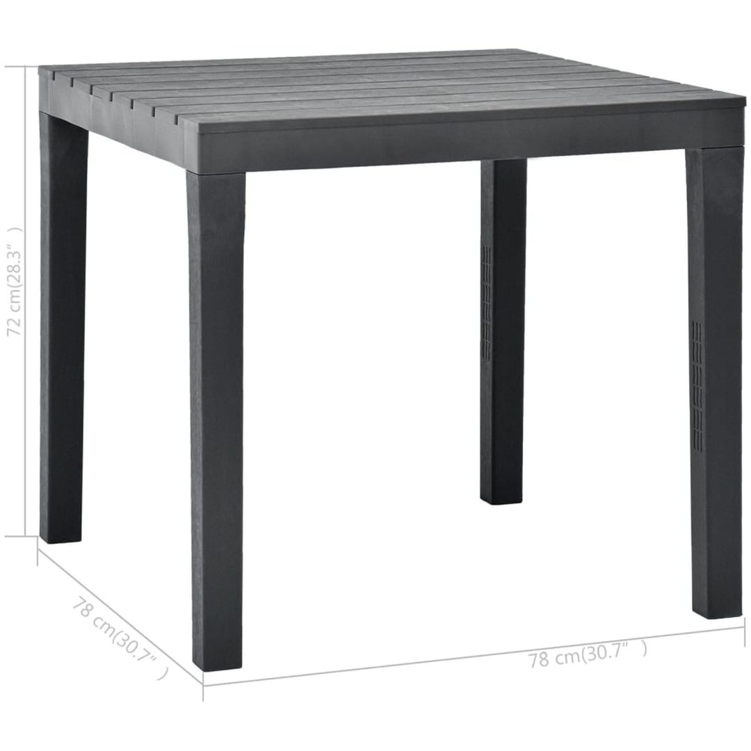 Trädgårdsbord antracit 78x78x72 cm plast vidaXL – bild 5