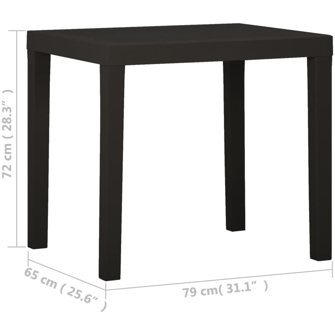 Trädgårdsbord antracit 79x65x72 cm plast vidaXL – bild 5