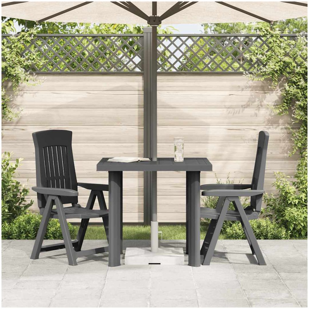 Trädgårdsbord antracit 80x75x72 cm plast vidaXL – bild 3
