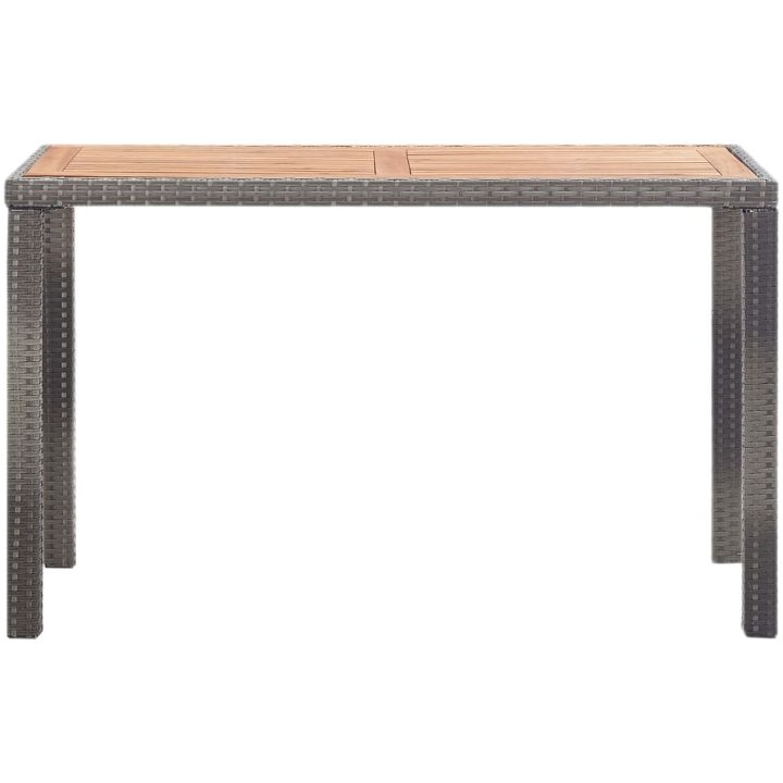 Trädgårdsbord antracit och brun massivt akaciaträ vidaXL 123 x 60 x 74 cm – bild 2