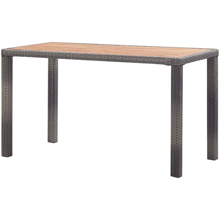 Trädgårdsbord antracit och brun massivt akaciaträ vidaXL 123 x 60 x 74 cm – bild 4