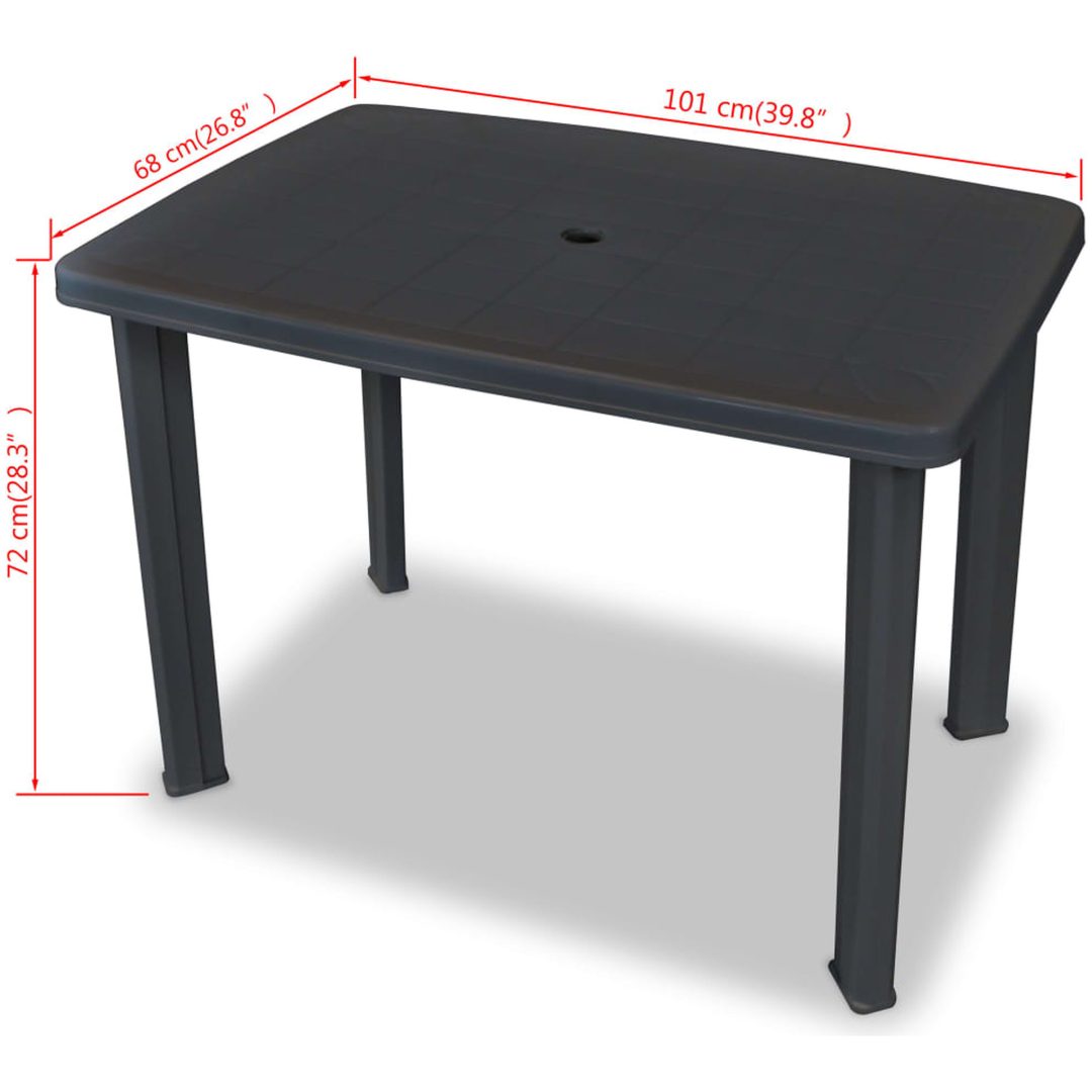 Trädgårdsbord antracit plast vidaXL 101 x 68 x 72 cm – bild 5