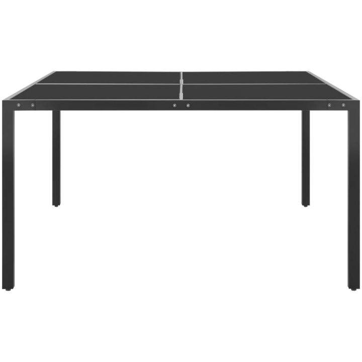 Trädgårdsbord antracit stål och glas vidaXL 130x130x72 cm – bild 2