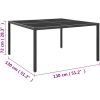 Trädgårdsbord antracit stål och glas vidaXL 130x130x72 cm – miniatyr 4