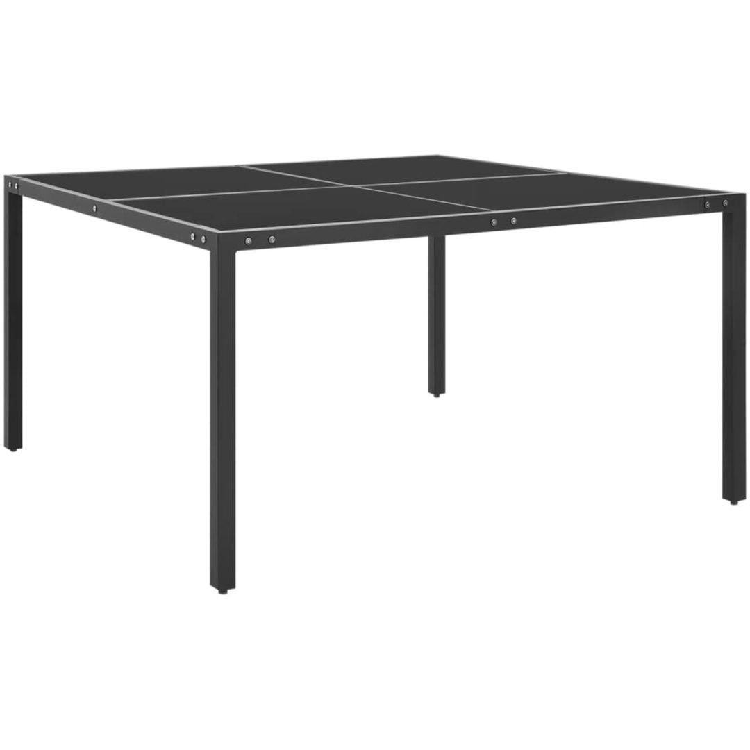 Trädgårdsbord antracit stål och glas vidaXL 130x130x72 cm