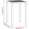 Trädgårdsbord antracit stål vidaXL 50 x 50 x 72 cm – miniatyr 6