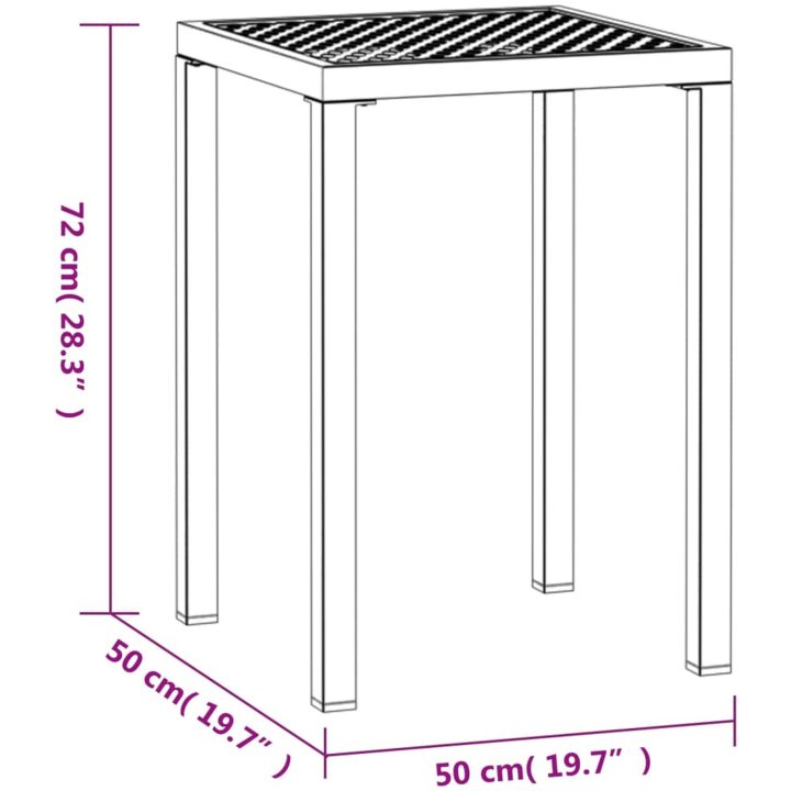 Trädgårdsbord antracit stål vidaXL 50 x 50 x 72 cm – bild 6
