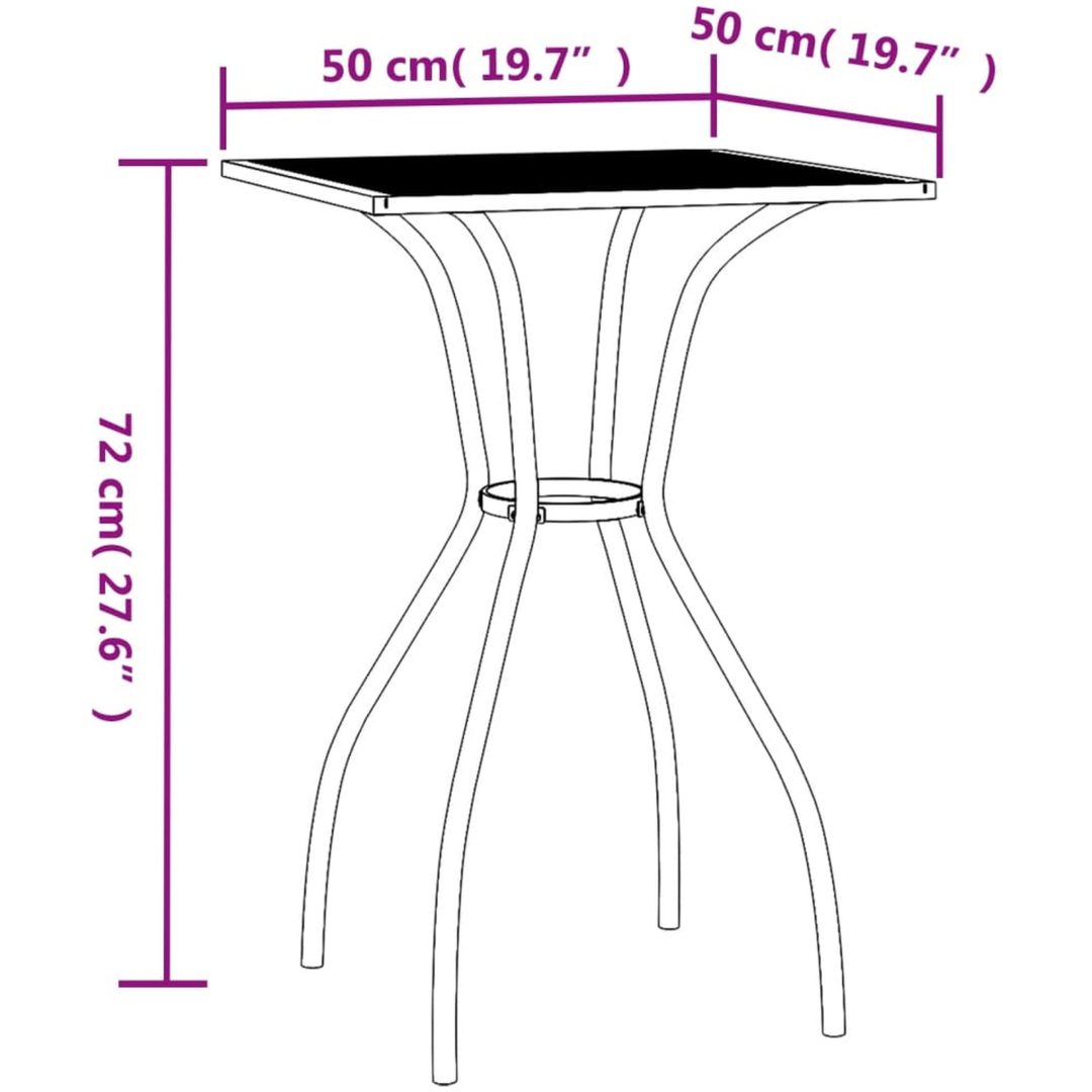 Trädgårdsbord antracit stålnät vidaXL 50 x 50 x 72 cm – bild 6