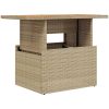 Trädgårdsbord beige 100x55x73 cm konstrotting och akaciaträ vidaXL – miniatyr 2