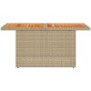 Trädgårdsbord beige 100x55x73 cm konstrotting och akaciaträ vidaXL – miniatyr 5