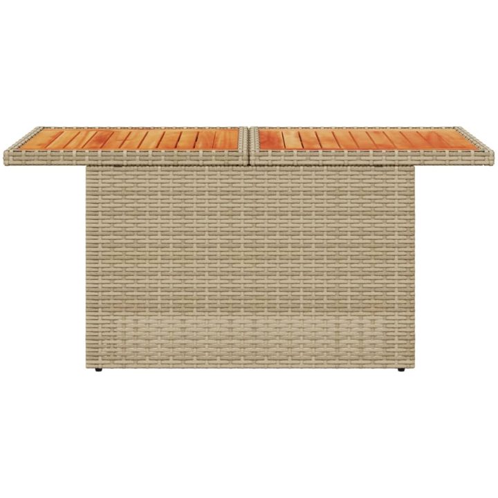 Trädgårdsbord beige 100x55x73 cm konstrotting och akaciaträ vidaXL – bild 5