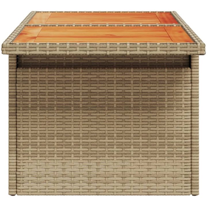 Trädgårdsbord beige 100x55x73 cm konstrotting och akaciaträ vidaXL – bild 6