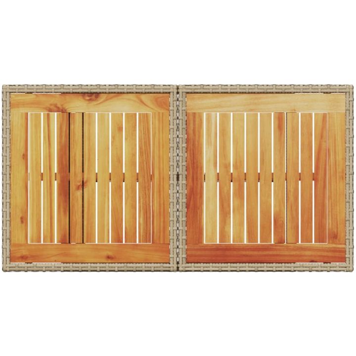 Trädgårdsbord beige 100x55x73 cm konstrotting och akaciaträ vidaXL – bild 7