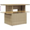Trädgårdsbord beige 100x55x73 cm konstrotting och akaciaträ vidaXL – miniatyr 8