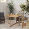 Trädgårdsbord beige 109x107x74 cm konstrotting & akaciaträ vidaXL – miniatyr 3
