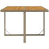 Trädgårdsbord beige 109x107x74 cm konstrotting & akaciaträ vidaXL – miniatyr 4